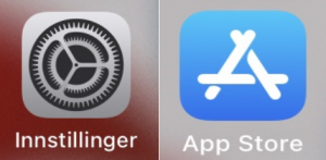 iPhone oppdatert. Instillinger og app store