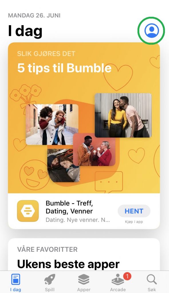 Skjermbilde fra appstore.