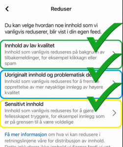 Illustrasjon som viser reduksjonsvalg på Facebook-feed.