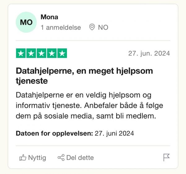 Positiv tilbakemelding fra Mona