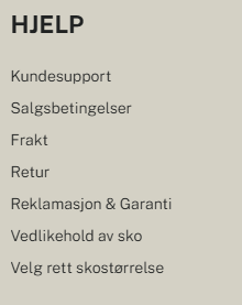 Skjermbilde av hvor man finner kundesupport.